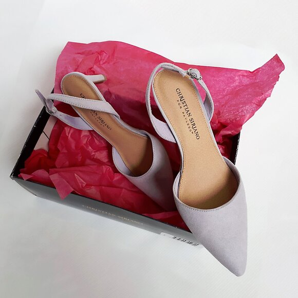 CHRISTIAN SIRIANO Kadence Slingback Kitten Heel Pumps with Pointy Toe in Orchid - Picture 2 of 15